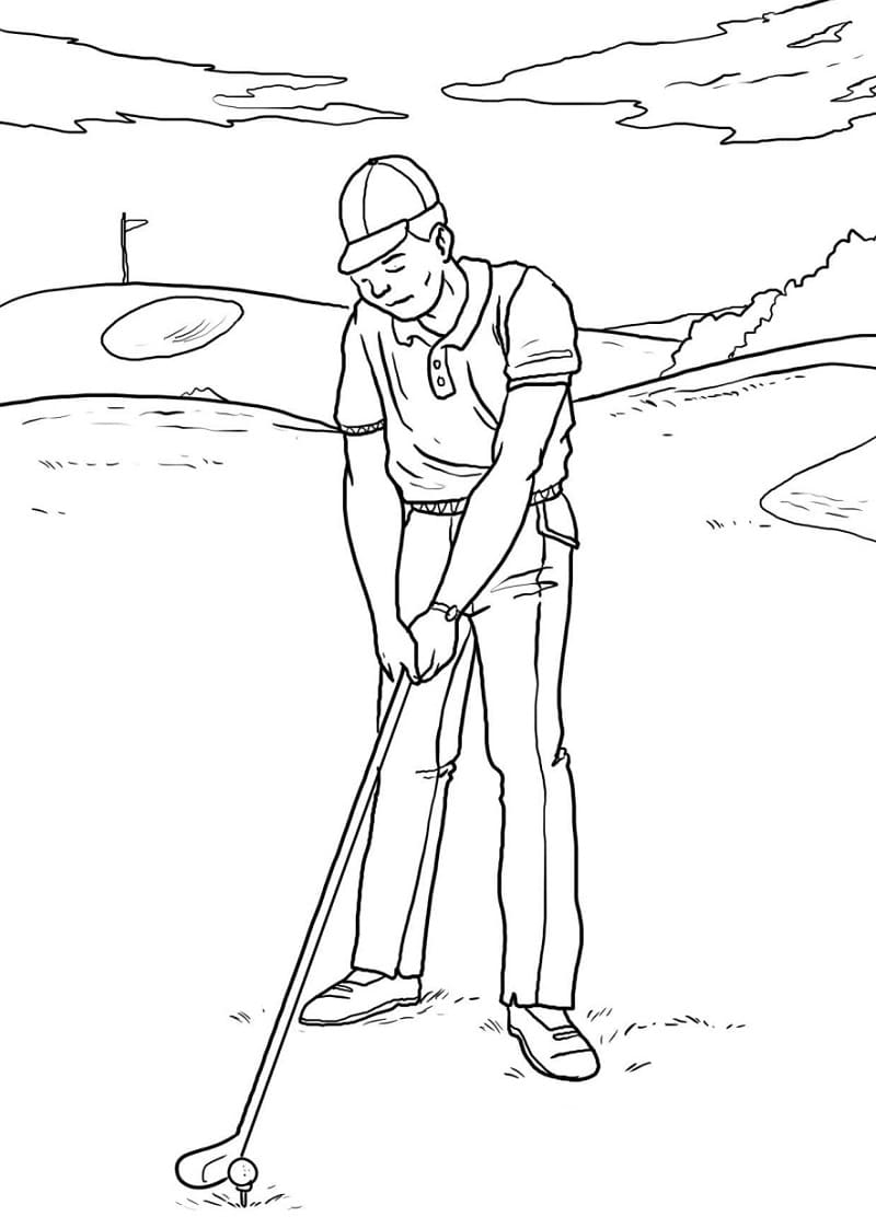 Jouer au Golf coloring page
