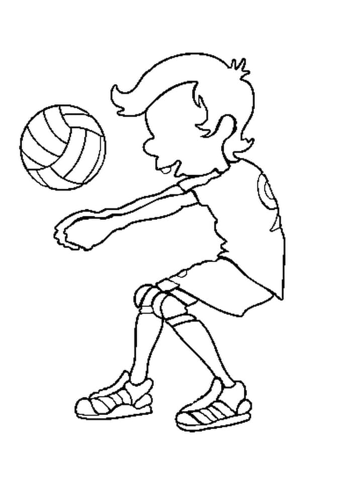 Coloriage Jouer au Volleyball