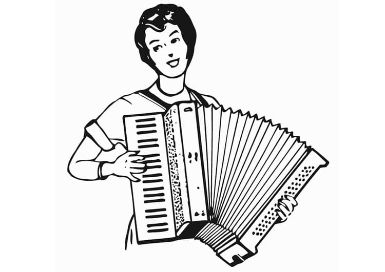 Coloriage Jouer de l'accordéon