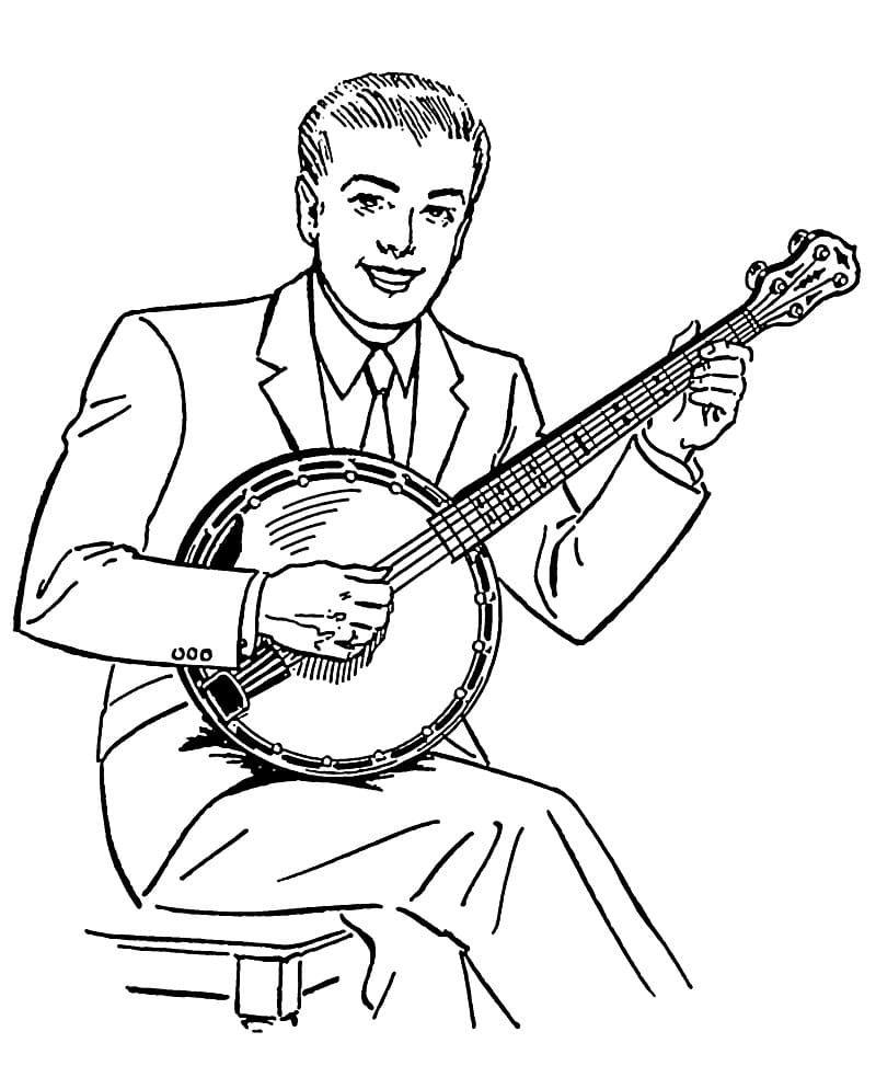 Joueur de Banjo coloring page