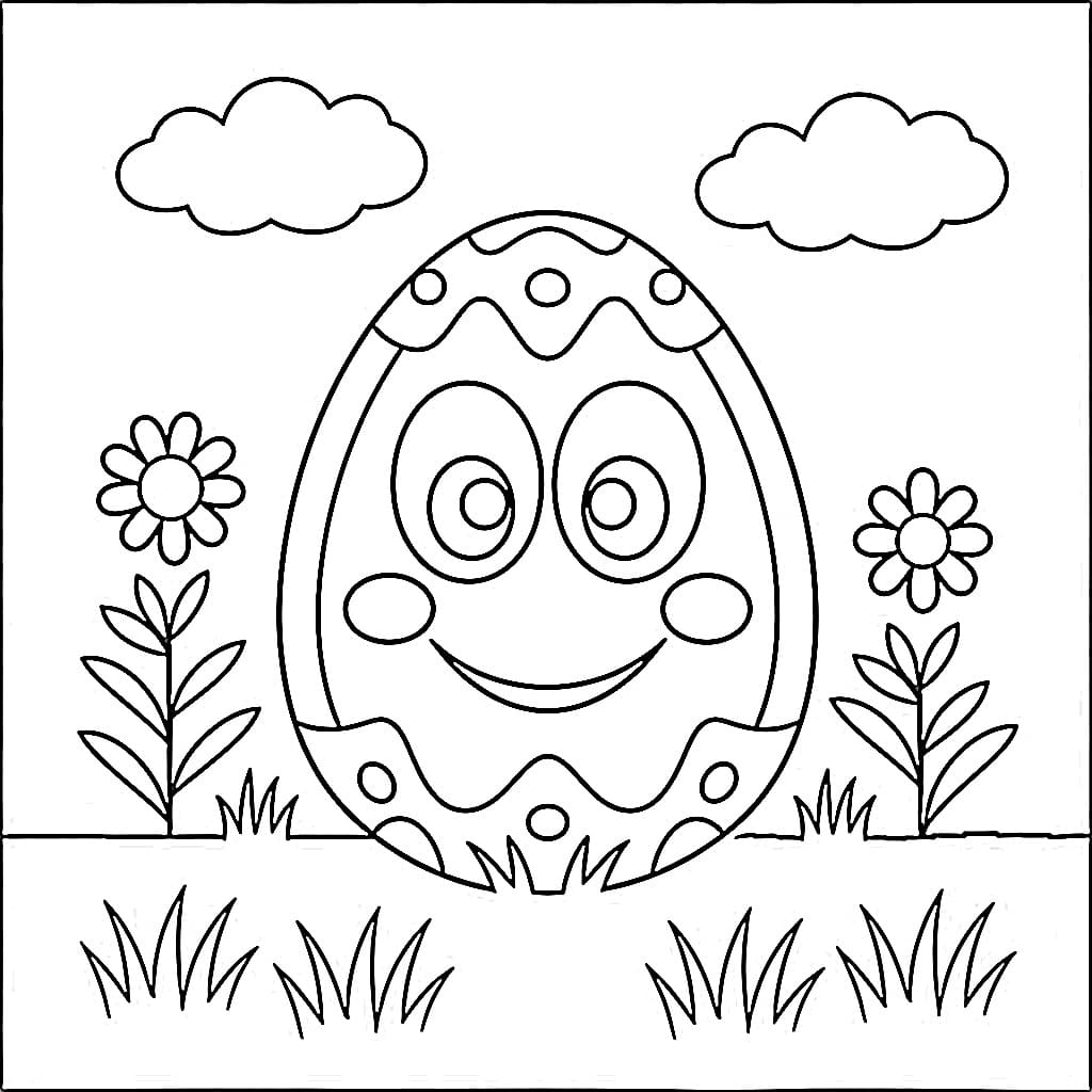 Coloriage Joyeux oeuf de Pâques