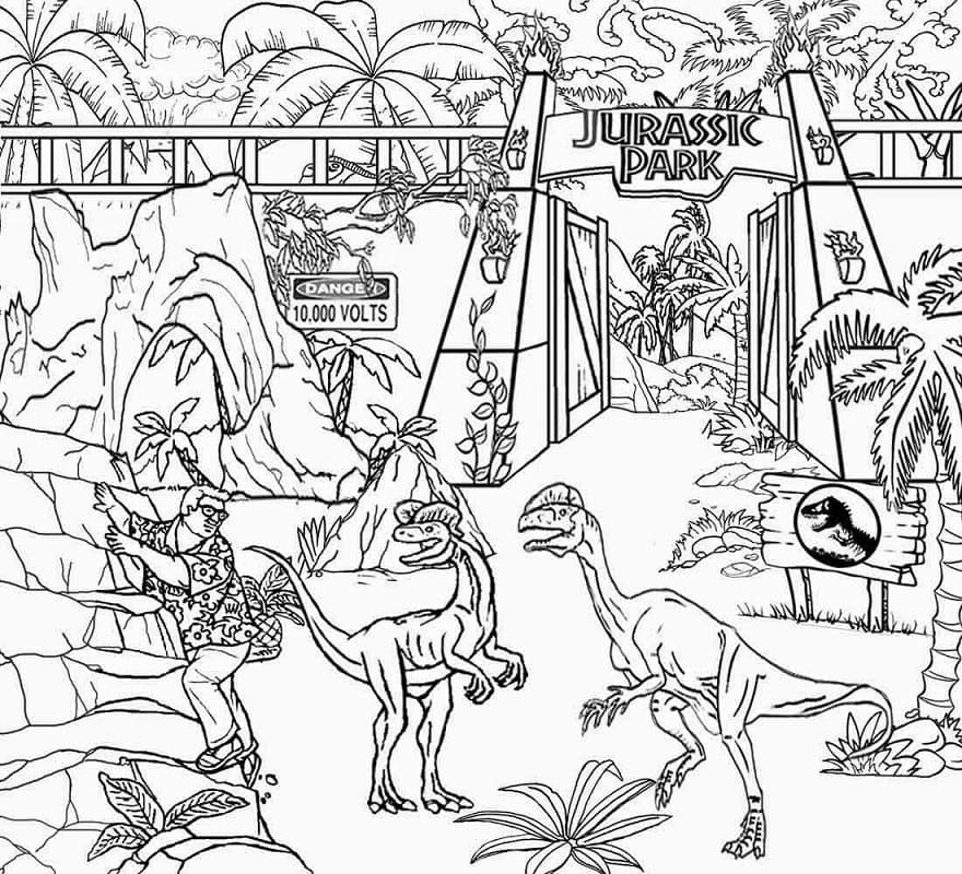 Jurassic Park 1 coloring page