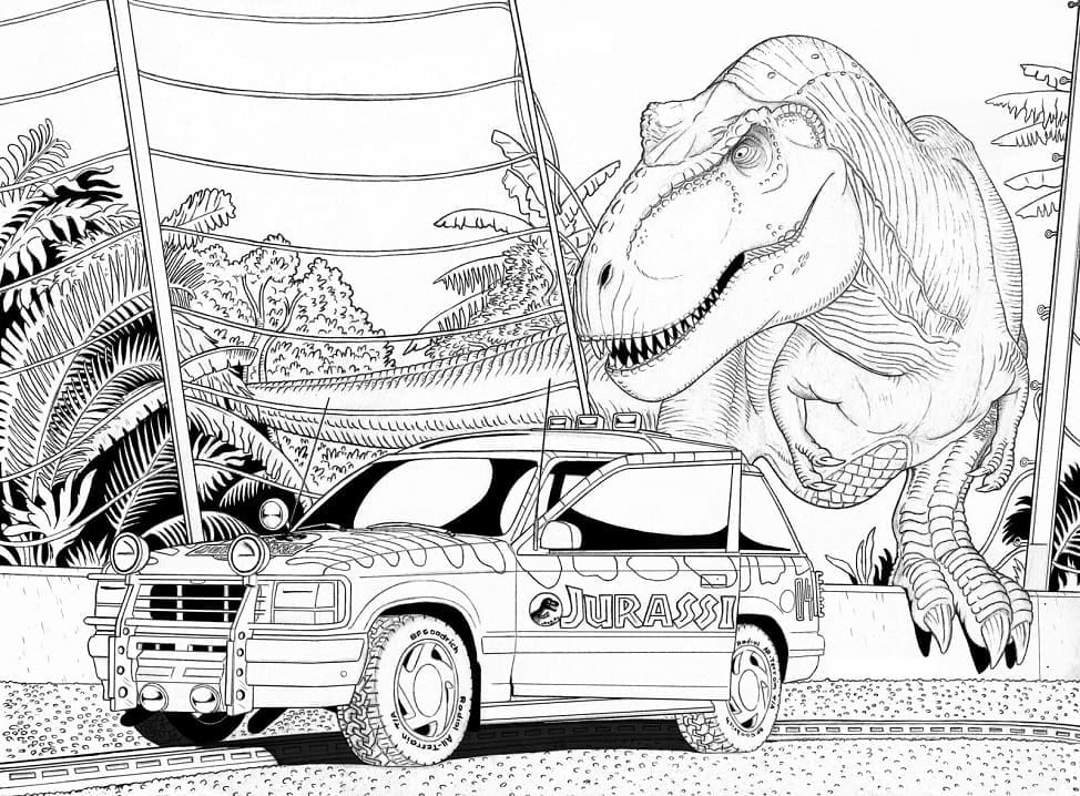 Jurassic Park 2 coloring page
