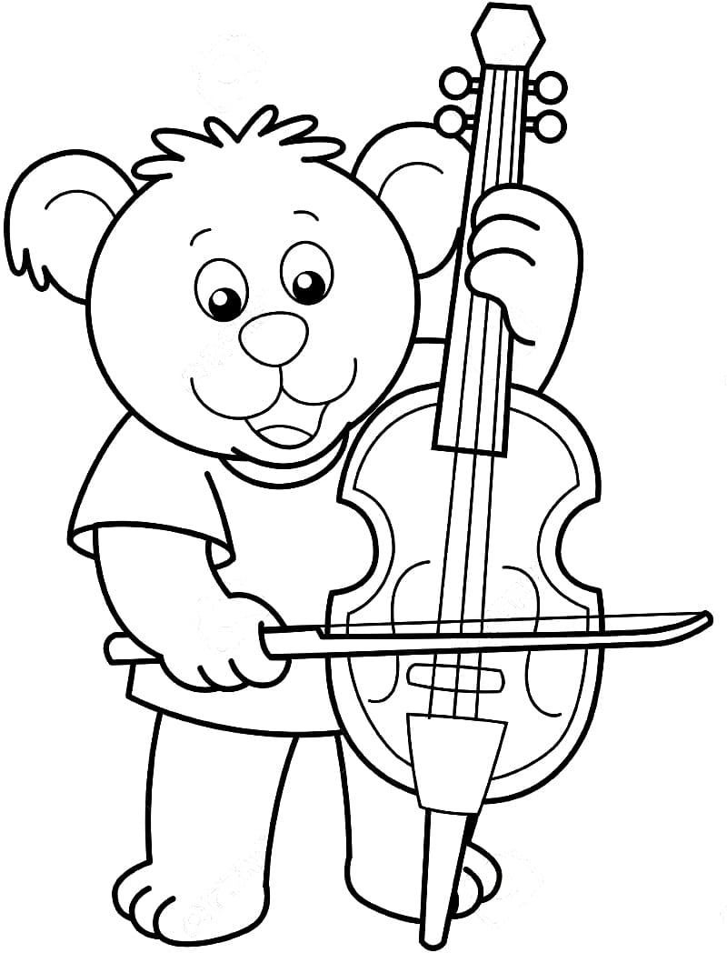 Koala Joue du Violon coloring page