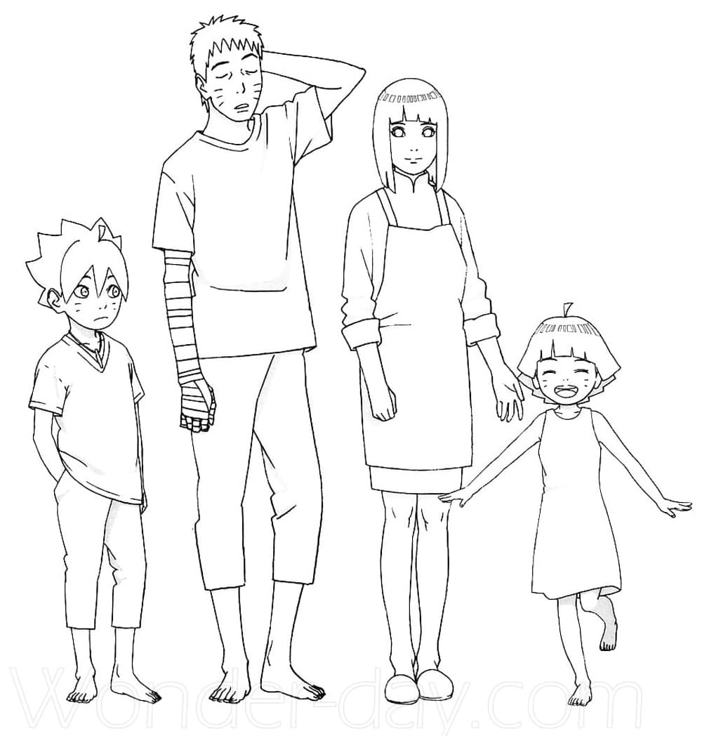 La Famille de Boruto coloring page