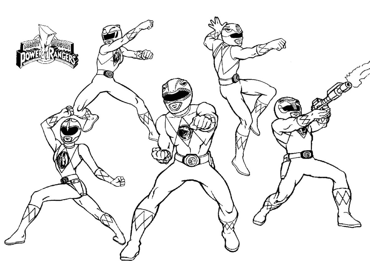 L’équipe des Power Rangers coloring page