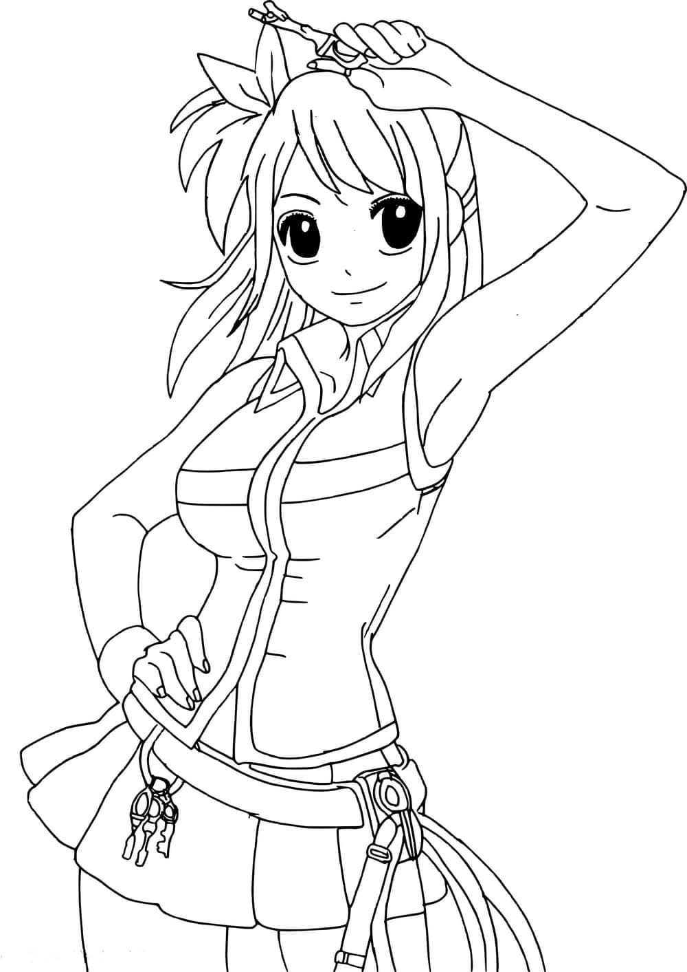 Coloriage Lucy Fairy Tail