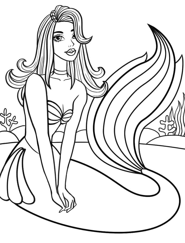Magnifique Sirène coloring page