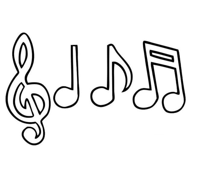Coloriage Notes de Musique Gratuites Pour Les Enfants