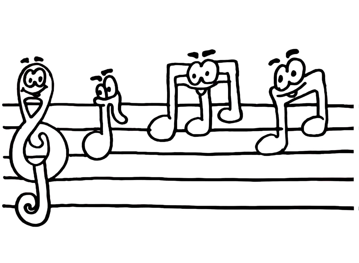 Notes De Musique Pour Les Enfants De 5 An coloring page