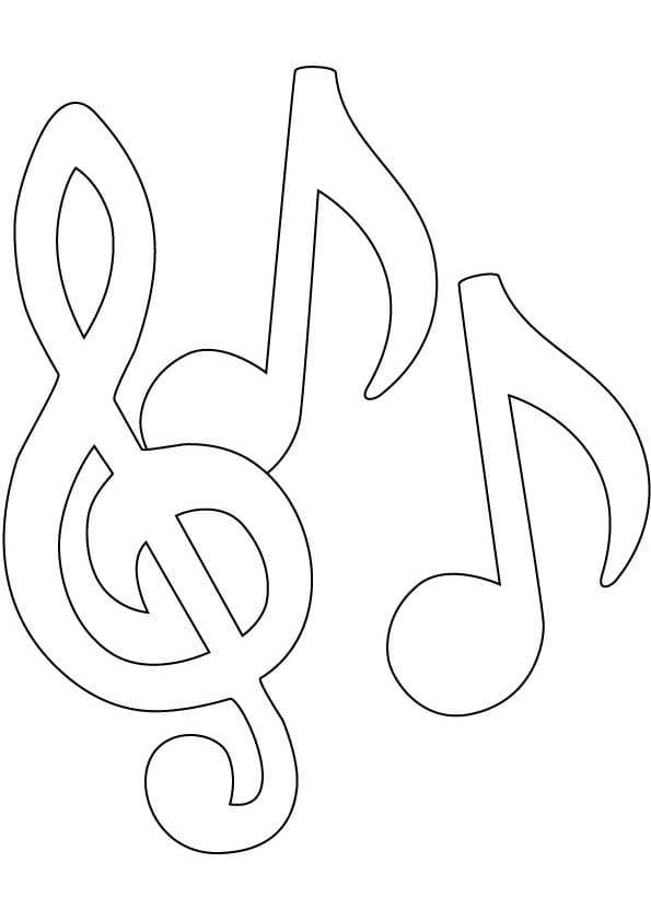 Notes de Musique Simples coloring page