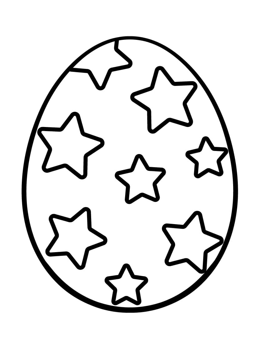 Coloriage Oeuf de Pâques avec des étoiles