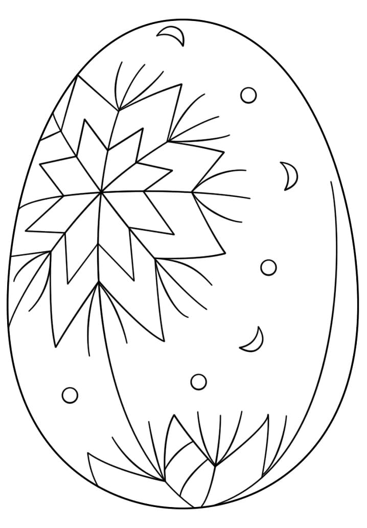 Oeuf de Pâques avec Flocon de Neige coloring page