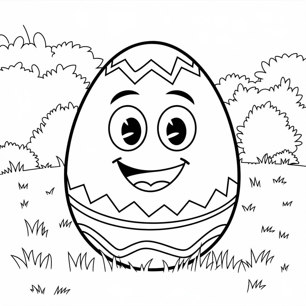 Œuf de Pâques de dessin animé coloring page