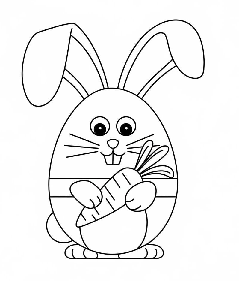 Coloriage Oeuf de Pâques Lapin