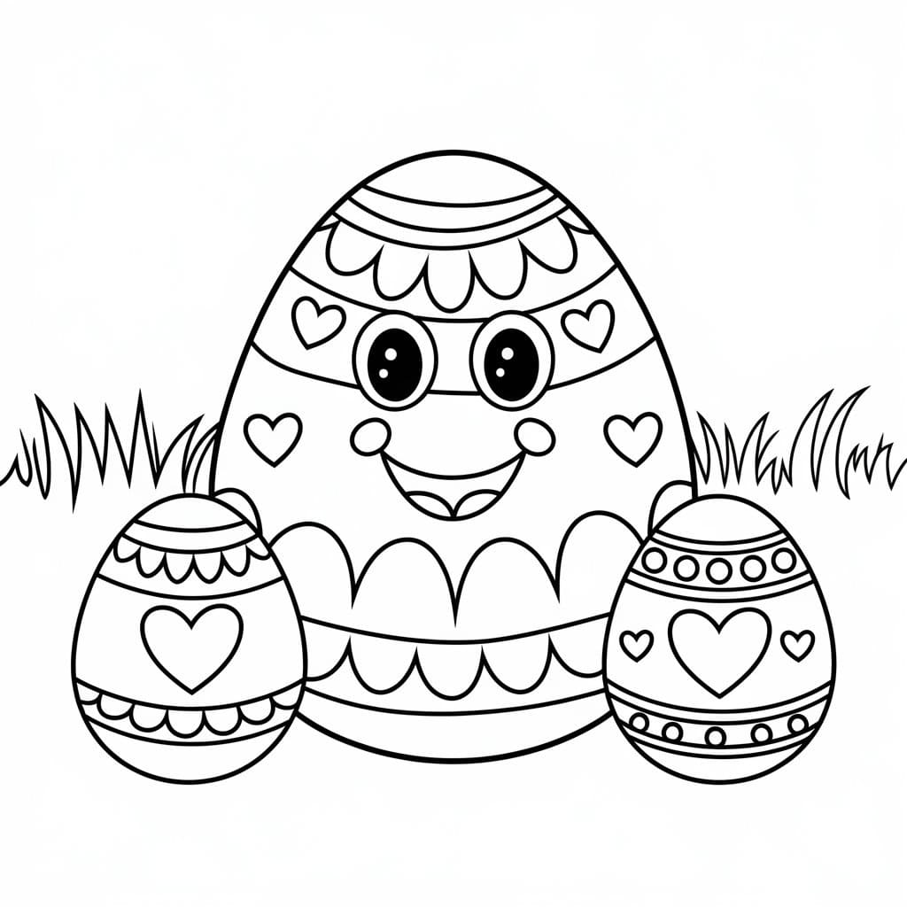 Coloriage Oeufs de Pâques Mignons