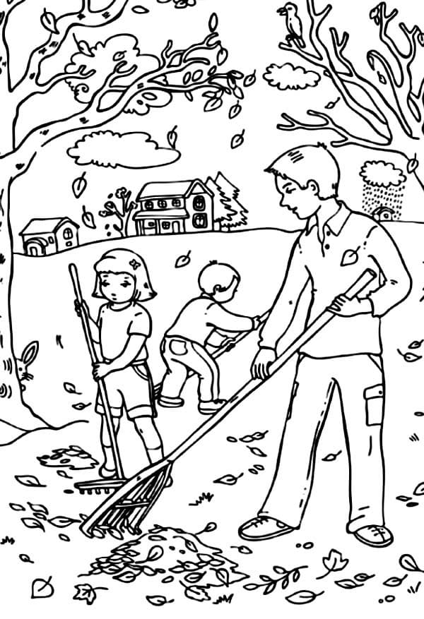 Paysage Automne coloring page