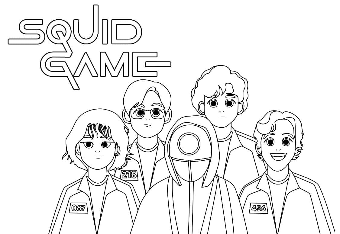 Personnages de Squid Game coloring page
