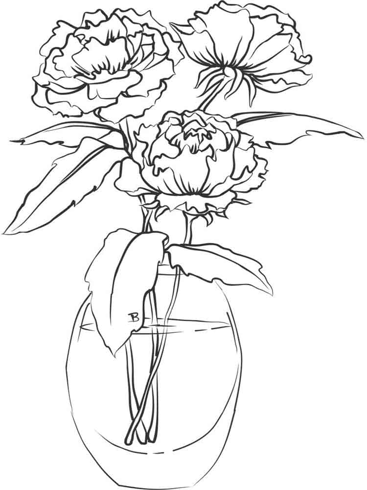 Pivoines 2 coloring page