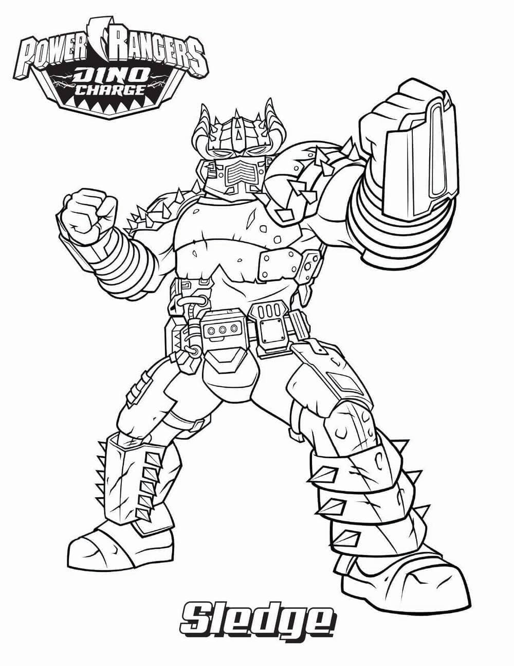 Coloriage Power Rangers Dino Charge Sledge