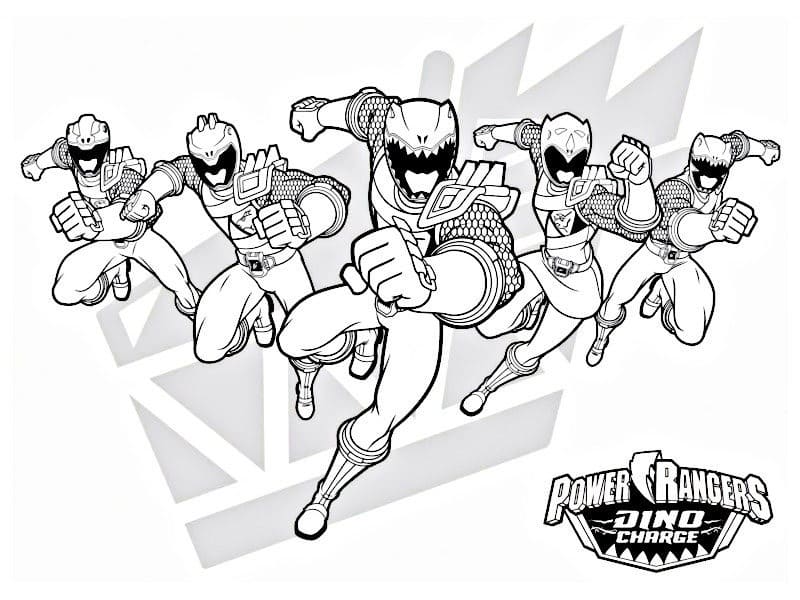 Coloriage Power Rangers Dino Charge