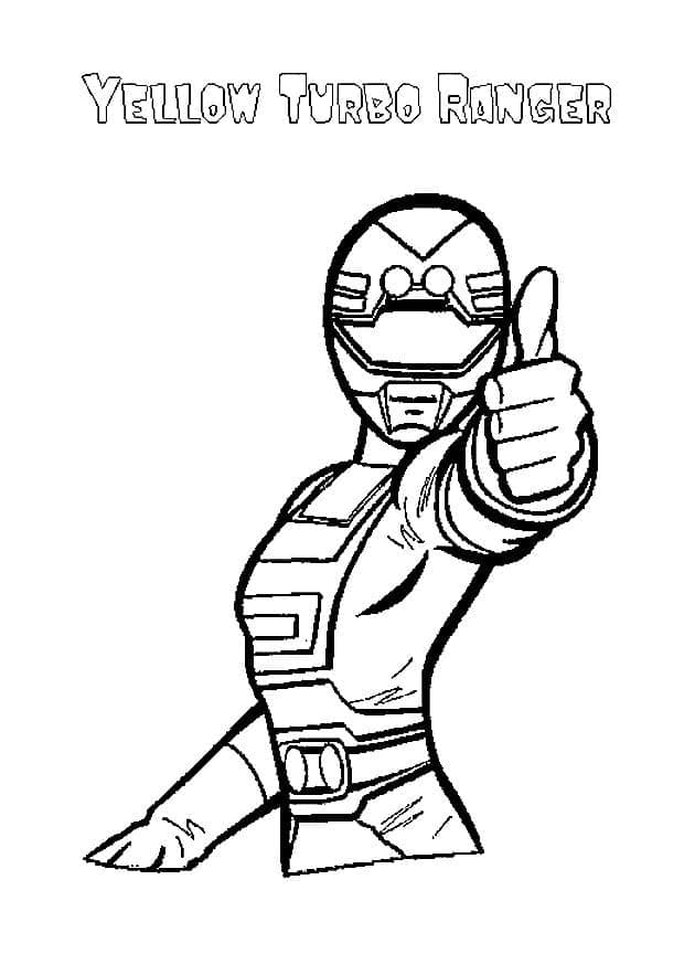 Power Rangers Turbo Jaune coloring page