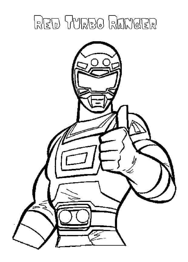Coloriage Power Rangers Turbo Rouge