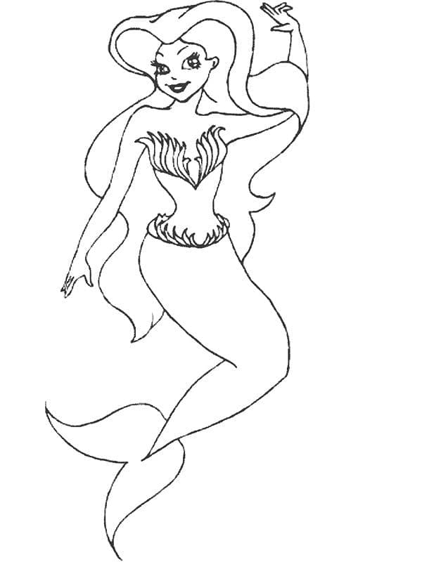 Sirène Heureuse coloring page