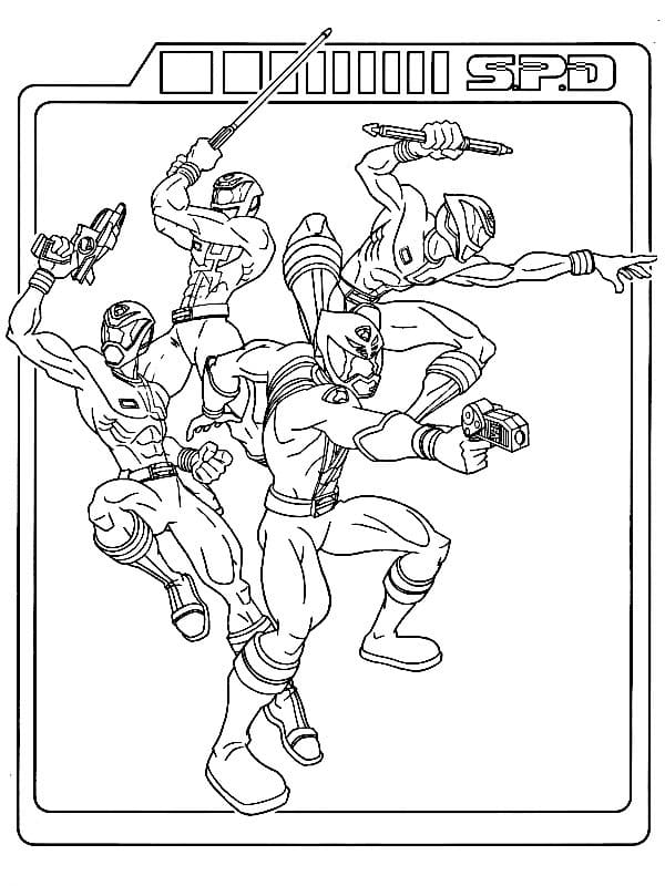 SPD Power Rangers coloring page