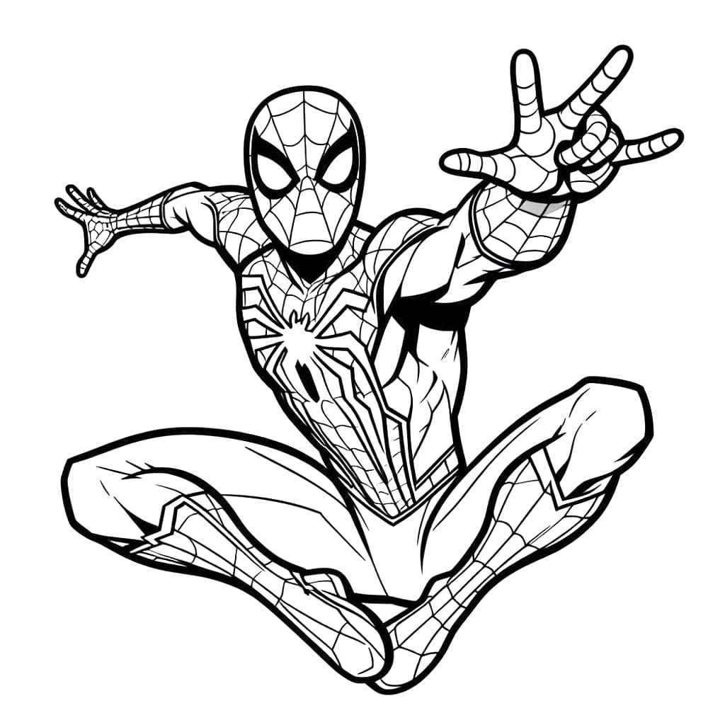Spiderman en Action coloring page