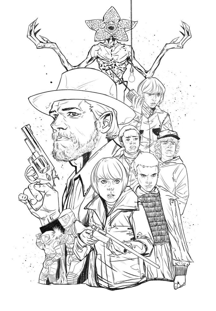 Coloriage Stranger Things 1