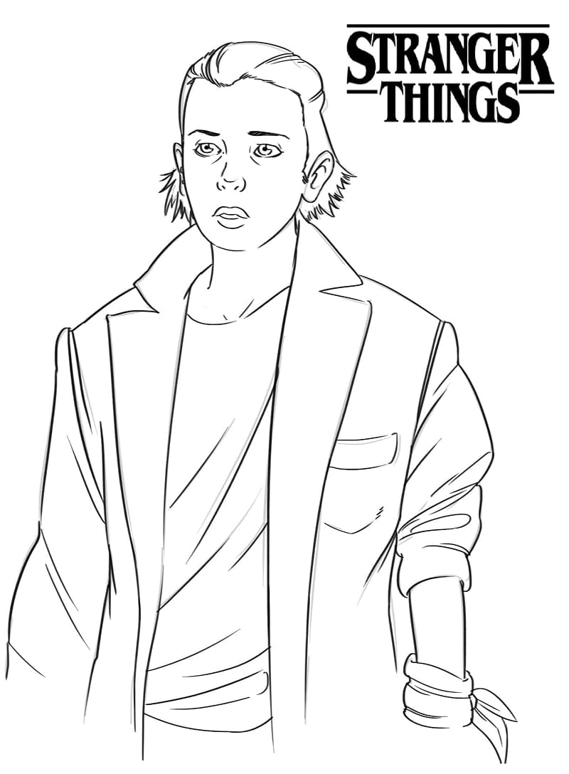 Stranger Things Onze coloring page