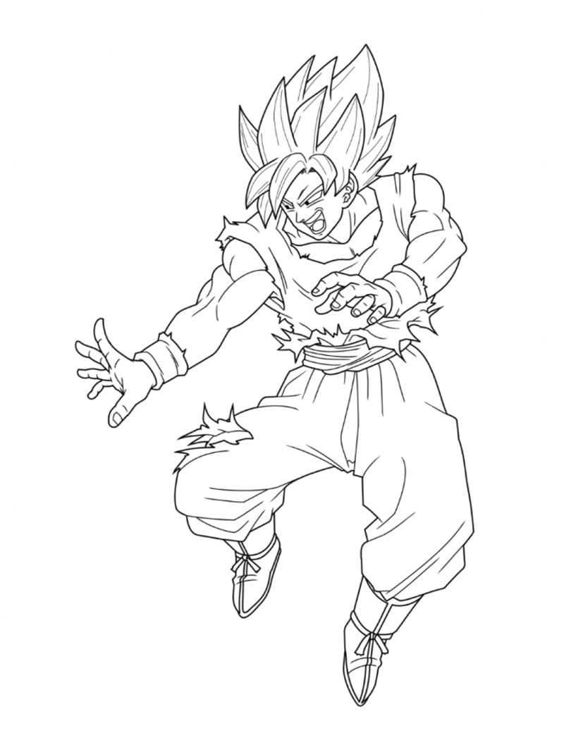Coloriage Super Saiyan Goku