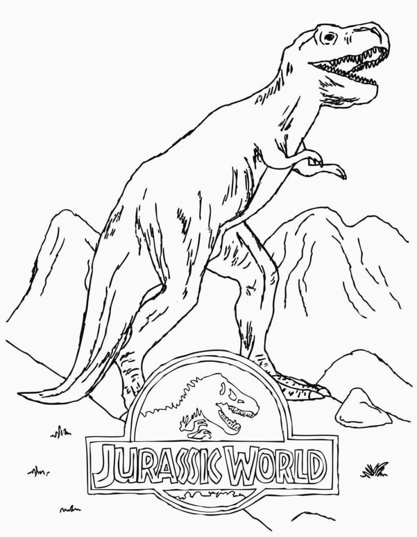T-Rex Jurassic Park coloring page