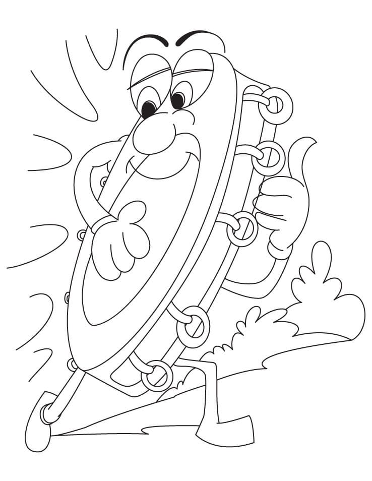 Tambourin Drôle coloring page