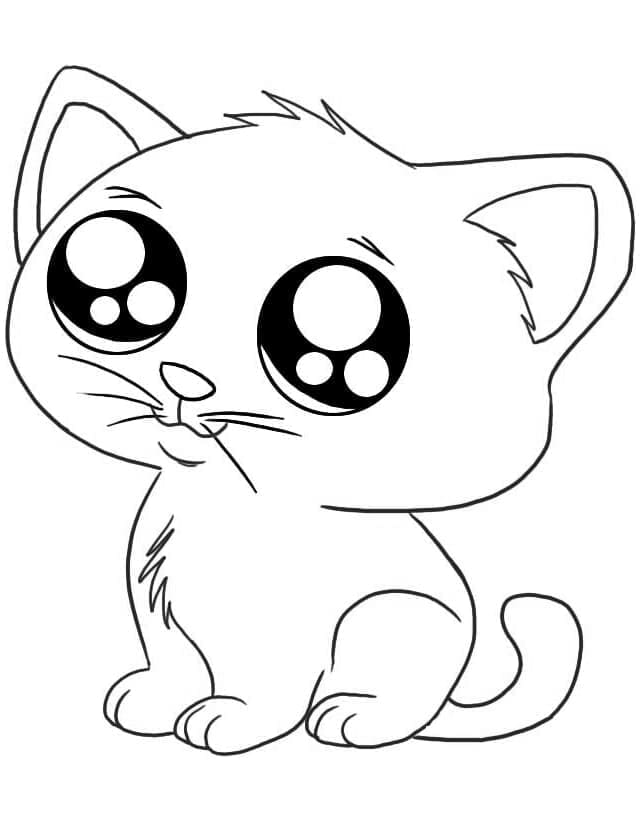 Un Chaton Kawaii coloring page