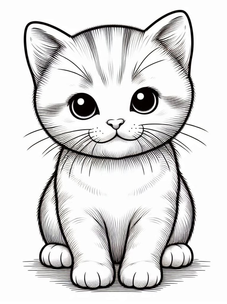 Coloriage Un Chaton Réaliste