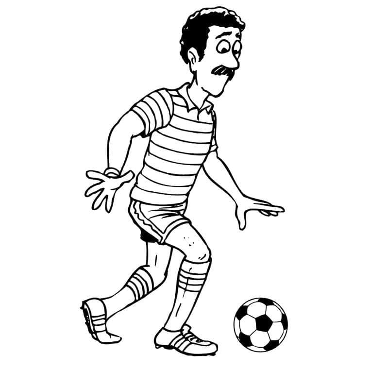 Un Homme Jouant au Football coloring page