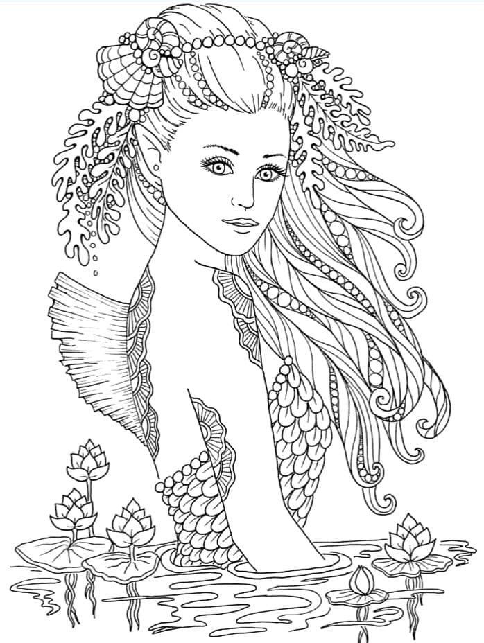 Coloriage Une Sirène Fantastique