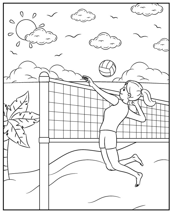 Coloriage Volley-Ball Pour Les Enfants De 3 An