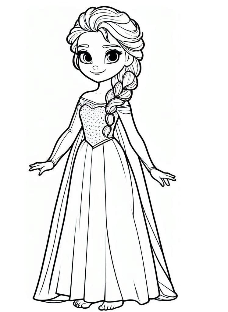 Coloriage Adorable Elsa