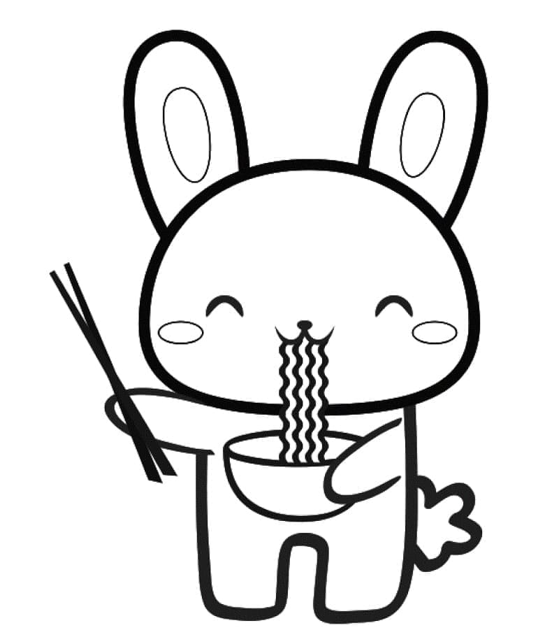 Coloriage Adorable Lapin