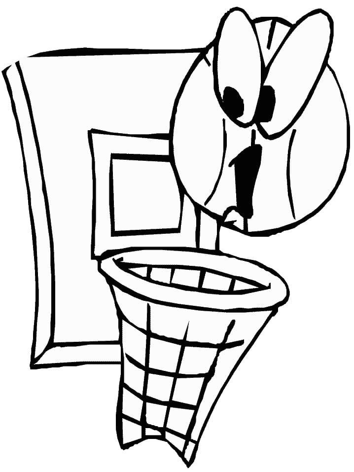 Ballon de Basket Drôle coloring page