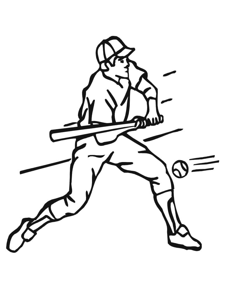 Bon Joueur de Baseball coloring page