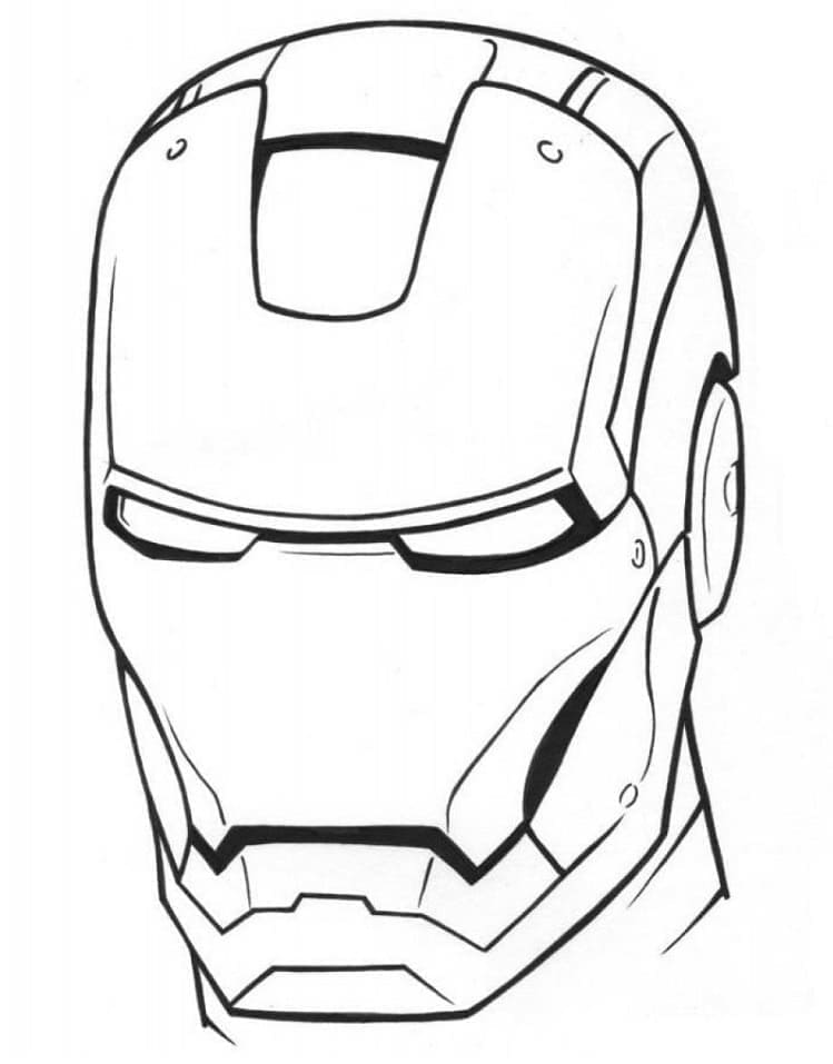 Coloriage Casque d’Iron Man