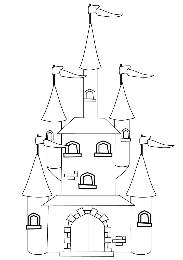 Château de Conte de Fées coloring page