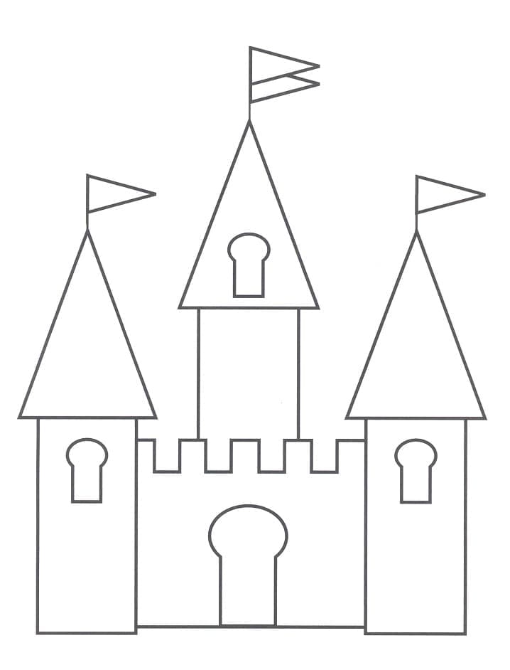 Coloriage Château Facile
