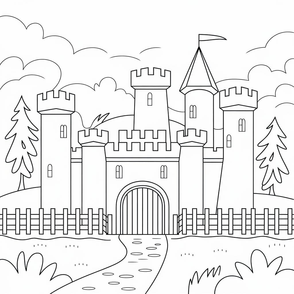 Château Imprimable Pour les Enfants coloring page