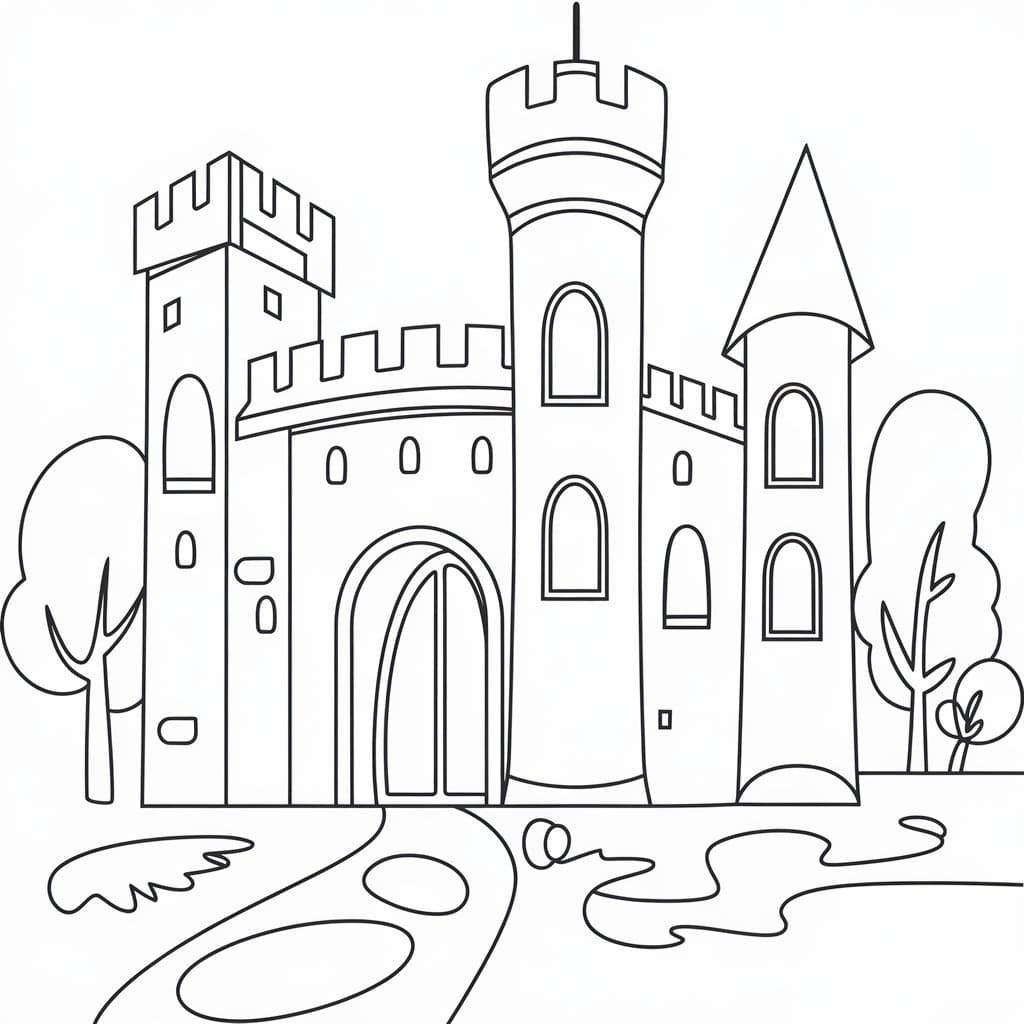 Château Imprimable coloring page