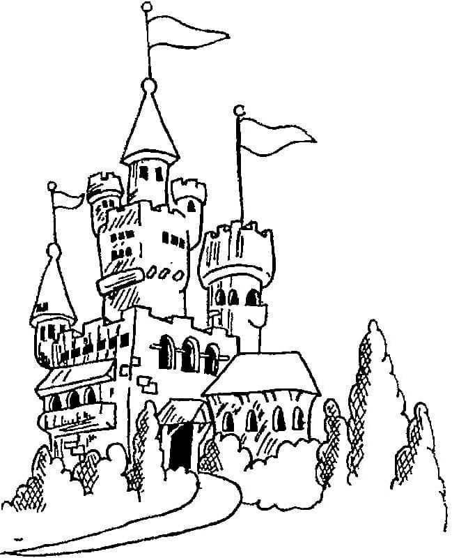 Coloriage Château Pour Les Enfants
